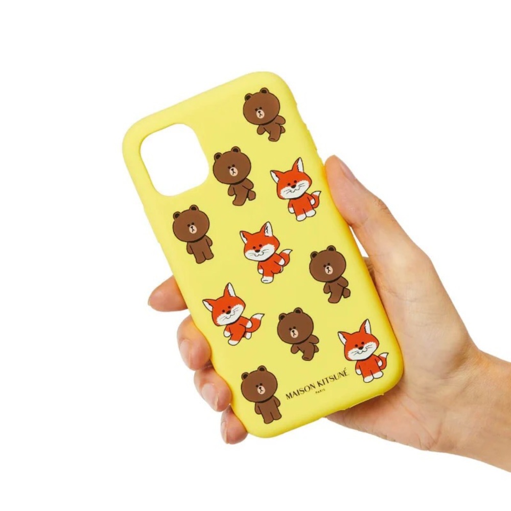 Maison Kitsune x LINE Friends Yellow iPhone 11 Case - Picture 2 of 5